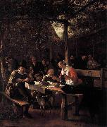 Jan Steen Tavern Garden oil painting reproduction